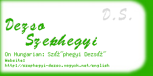 dezso szephegyi business card